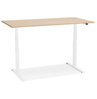 Maysun - Elektrisch Zit-Sta Bureau - DUNCAN Naturel - Wit 140x70cm