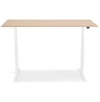 Maysun - Elektrisch Zit-Sta Bureau - DUNCAN Naturel - Wit 140x70cm