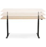 Maysun - Elektrisch Zit-Sta Bureau - DUNCAN Naturel - Zwart 140x70cm