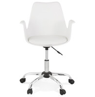Maysun - Bureaustoel - BERGEN Wit - Chroom