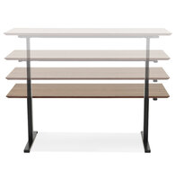 Maysun - Elektrisch Zit-Sta Bureau - COMFORT Walnoot - Zwart 180x90cm
