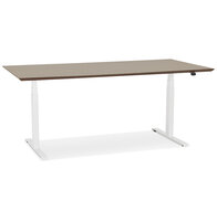 Maysun - Elektrisch Zit-Sta Bureau - COMFORT Walnoot - Wit 180x90cm