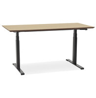 Maysun - Elektrisch Zit-Sta Bureau - COMFORT Naturel - Zwart 150x70cm