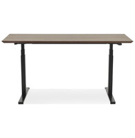 Maysun - Elektrisch Zit-Sta Bureau - COMFORT Walnoot - Zwart 150x70cm