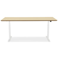 Maysun - Elektrisch Zit-Sta Bureau - COMFORT Naturel - Wit 180x90cm