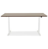 Maysun - Elektrisch Zit-Sta Bureau - COMFORT Walnoot - Wit 150x70cm