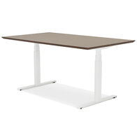 Maysun - Elektrisch Zit-Sta Bureau - COMFORT Walnoot - Wit 150x70cm