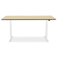 Maysun - Elektrisch Zit-Sta Bureau - COMFORT Naturel - Wit 150x70cm