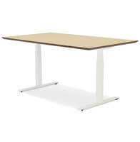 Maysun - Elektrisch Zit-Sta Bureau - COMFORT Naturel - Wit 150x70cm