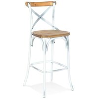 Maysun - Design Barkruk - NOLA Walnoot - Wit