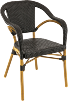 Maysun Gastro - Terrasstoel MADELEINE - Aluminium Frame Bamboe Look - Wicker - Zwart