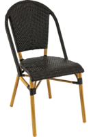 Maysun Gastro - Terrasstoel SORBONNE - Aluminium Frame Bamboe Look - Wicker - Zwart