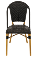 Maysun Gastro - Terrasstoel SORBONNE - Aluminium Frame Bamboe Look - Wicker - Zwart