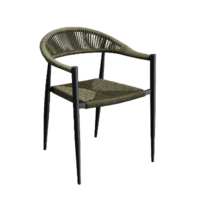 Maysun Gastro - Terrasstoel AMSTERDAM - Aluminium Frame Antraciet - Wicker - Olijf