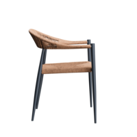 Maysun Gastro - Terrasstoel AMSTERDAM - Aluminium Frame Antraciet - Wicker - Naturel