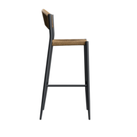 Maysun Gastro - Barkruk BREDA - Aluminium Frame Antraciet - Wicker - Naturel