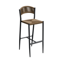 Maysun Gastro - Barkruk BREDA - Aluminium Frame Antraciet - Wicker - Naturel