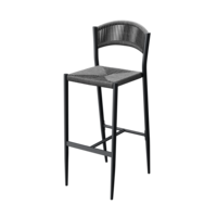 Maysun Gastro - Barkruk BREDA - Aluminium Frame Antraciet - Wicker - Antraciet