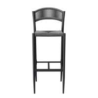 Maysun Gastro - Barkruk BREDA - Aluminium Frame Antraciet - Wicker - Antraciet