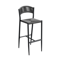 Maysun Gastro - Barkruk BREDA - Aluminium Frame Antraciet - Wicker - Antraciet