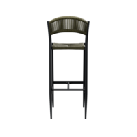 Maysun Gastro - Barkruk BREDA - Aluminium Frame Antraciet - Wicker - Olijf