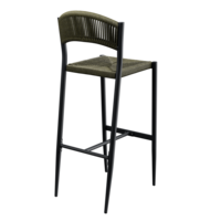 Maysun Gastro - Barkruk BREDA - Aluminium Frame Antraciet - Wicker - Olijf