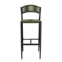 Maysun Gastro - Barkruk BREDA - Aluminium Frame Antraciet - Wicker - Olijf