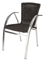 Maysun Gastro - Terrasstoel ST-TROPEZ - Aluminium Frame - Wicker - Zwart
