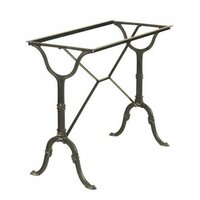 Outdoor Living - Bistrotafel gietijzer met ovaal marmeren blad 120 x 60 cm