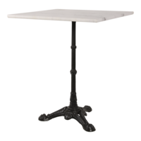 Outdoor Living - Bistrotafel gietijzer met vierkant marmer blad 60 x 60 cm
