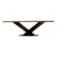 Outdoor Living - Tafel Taranto recycled teak met zwart stalen poot 240x100cm