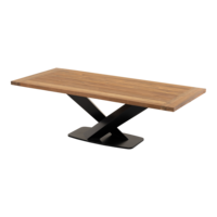 Outdoor Living - Tafel Taranto recycled teak met zwart stalen poot 240x100cm