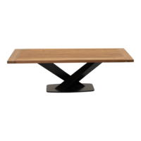 Outdoor Living - Tafel Taranto recycled teak met zwart stalen poot 240x100cm