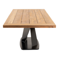 Outdoor Living - Tafel Taranto recycled teak met zwart stalen poot 240x100cm