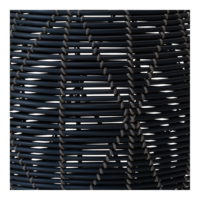 Outdoor Living - Poef Birma wicker zwart &oslash;46x40cm