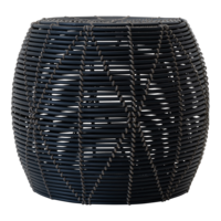Outdoor Living - Poef Birma wicker zwart &oslash;46x40cm