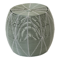 Outdoor Living - Poef Birma wicker groen &oslash;46x40cm