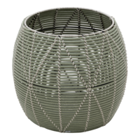 Outdoor Living - Poef Birma wicker groen &oslash;46x40cm
