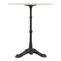 Outdoor Living - Bistrotafel met 60 cm rond marmer tafelblad kleur wit