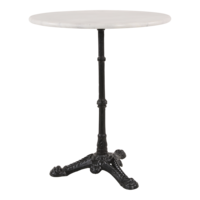 Outdoor Living - Bistrotafel met 60 cm rond marmer tafelblad kleur wit