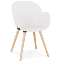 Witte stoel met Scandinavisch design PICATA&#039; met houten poten