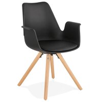 Stoel met armleuningen &#039;ZALIK&#039; in zwarte Scandinavische stijl