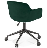 Chaise de bureau &#039;ROLLING&#039; en velours vert sur roulettes