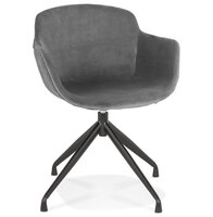 Design stoel met armleuningen &#039;GRAPIN&#039; van grijs velours