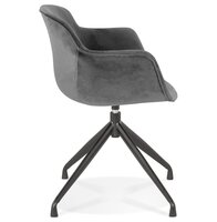 Design stoel met armleuningen &#039;GRAPIN&#039; van grijs velours