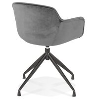 Design stoel met armleuningen &#039;GRAPIN&#039; van grijs velours