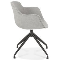 Design stoel met armleuningen &#039;SWAN&#039; van grijze stof