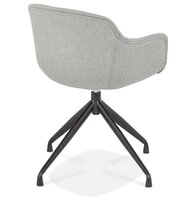 Design stoel met armleuningen &#039;SWAN&#039; van grijze stof