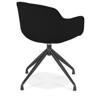 Design stoel met armleuningen &#039;SWAN&#039; van zwarte stof