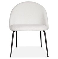 Lounge fauteuil &#039;NORVEGIA&#039; van witte boucl&eacute;stof en zwart metaal